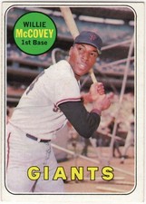 1969 TOPPS 440 WILLIE MCCOVEY VINTAGE HALL OF FAME BASEBALL CARD * NO CREASES *