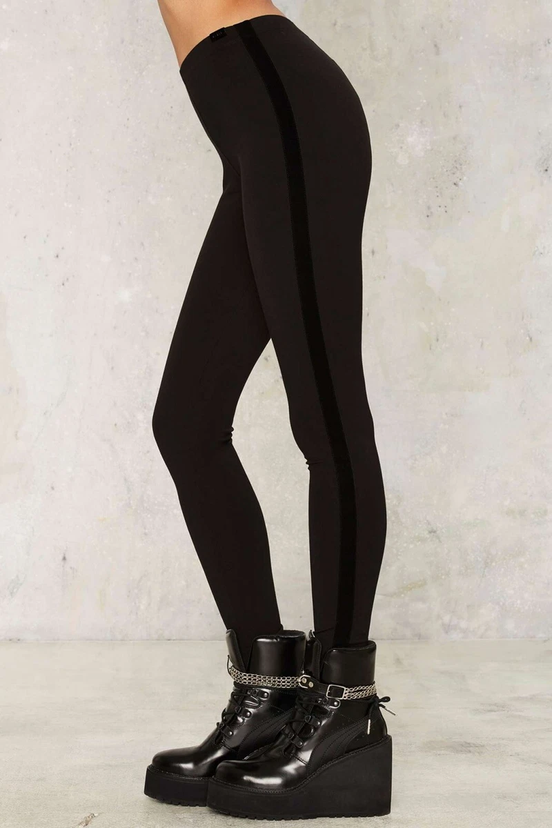 Puma XS Leggings High Waist Black Velvet Ruched Full Length Fitted Ballet Pilate