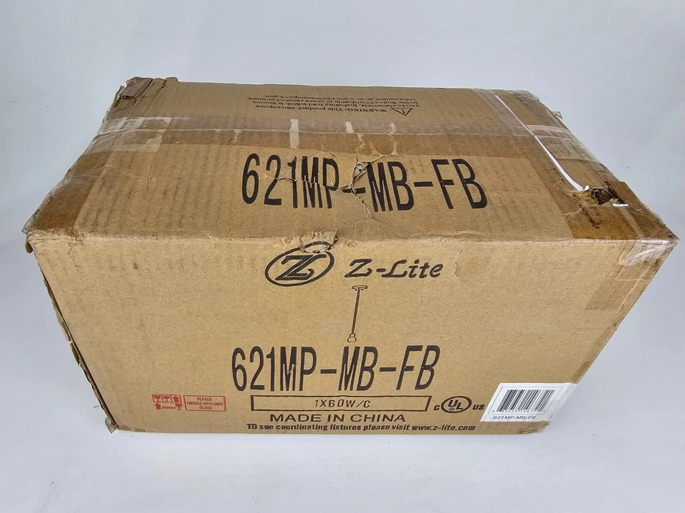 Z-Lite 621MP-MB-FB Neutra 6" W Mini Pendant Light Matte Black / Foundry Brass - Image 2 of 4