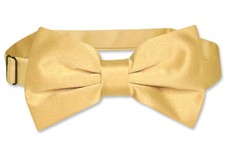 Vesuvio Napoli BOWTIE Solid GOLD Color Mens Bow Tie for Tuxedo or Suit