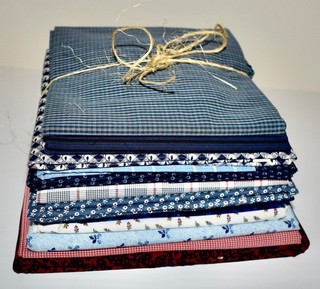 Vintage Cotton Fabric Yardage & Scraps 4.5 Pounds Lot B