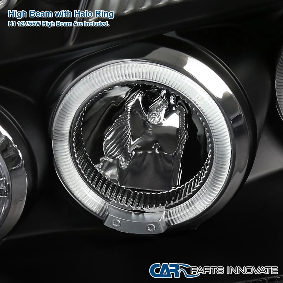 Black Fits 2005-2007 Dodge Magnum LED Halo Projector Headlights Lamps Left+Right - Image 3 of 4