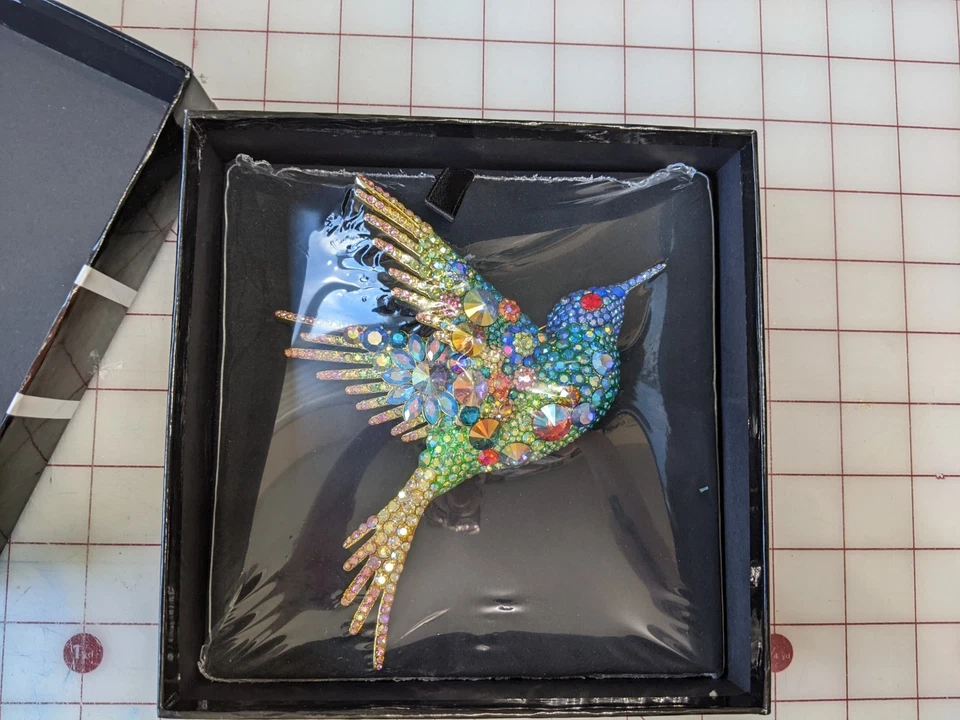 Nuevo Broche Colibrí Audaz Cristal Estrás Grande Butler & Wilson En Caja Reino Unido