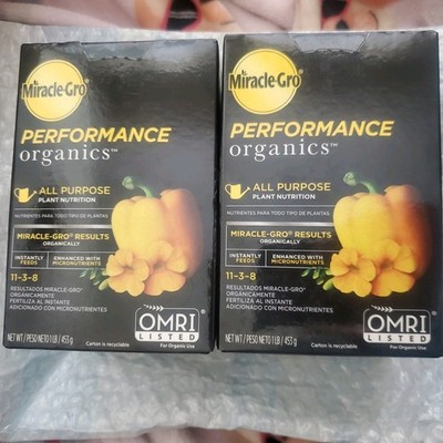 3 Boxes Miracle-Gro Performance Organics All Purpose Plant Food 1 lb Each