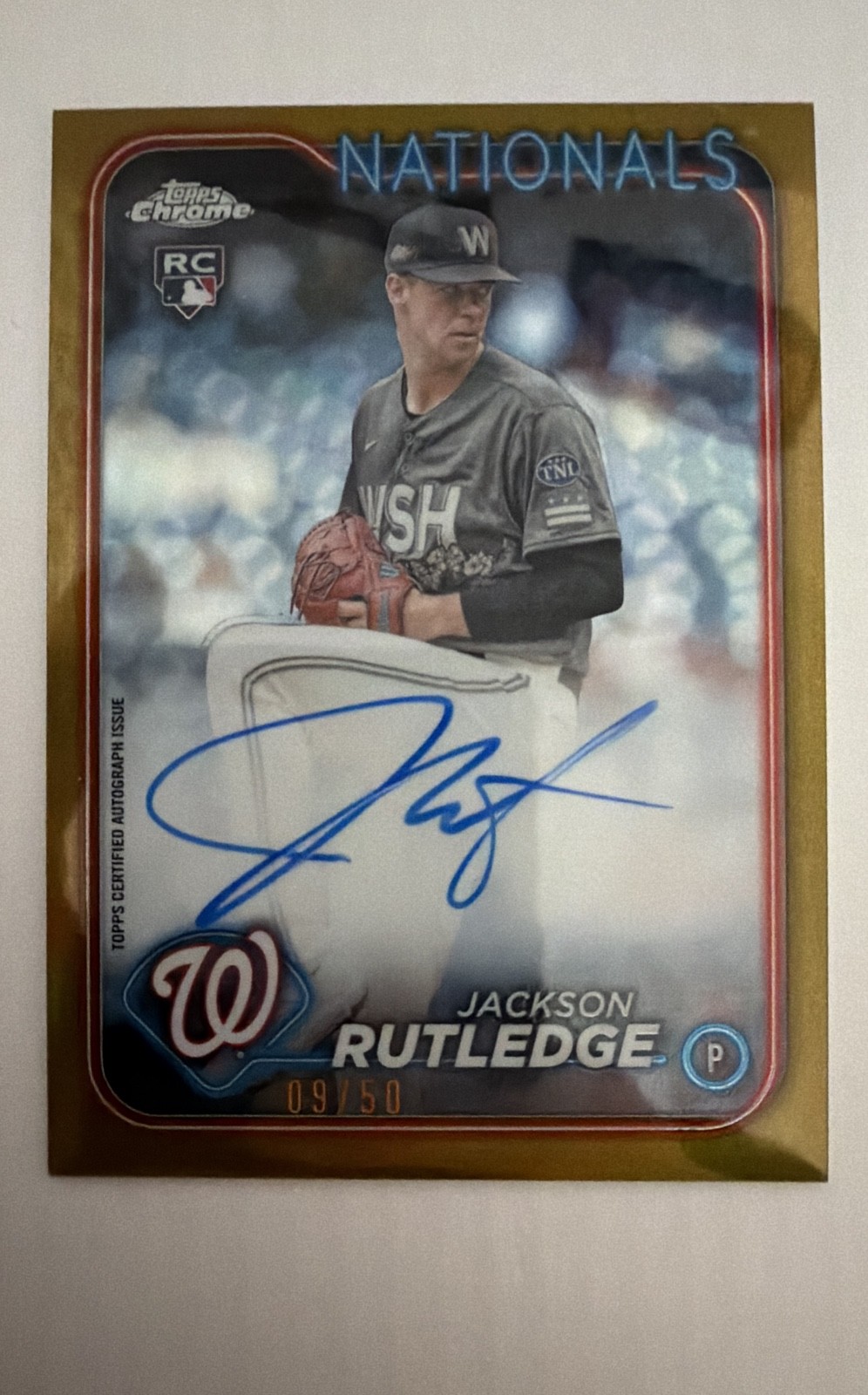 2024 Topps Chrome - RC Auto Jackson Rutledge #RA-JRU Gold Refractor /50 (AU, RC)