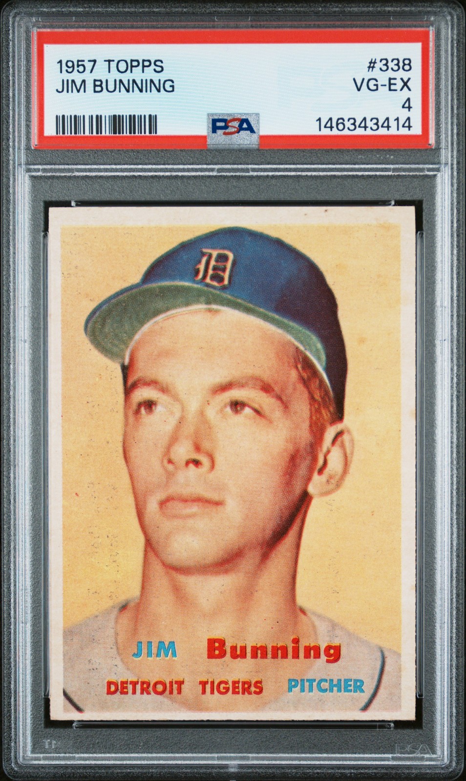 1957 Topps #338 Jim Bunning Rookie PSA 4 VG-EX HOF