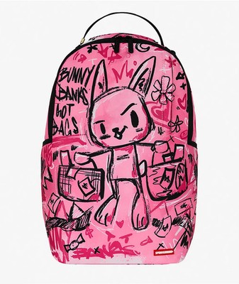 Sprayground Bunny Banks Backpack New Black Pink Black Bookbag Large School Bag