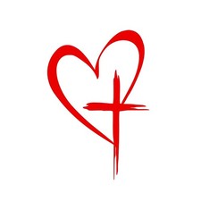 Love Cross Sticker Decal, 8.7'' 6'' Waterproof Vinyl Love Heart Cross Stick