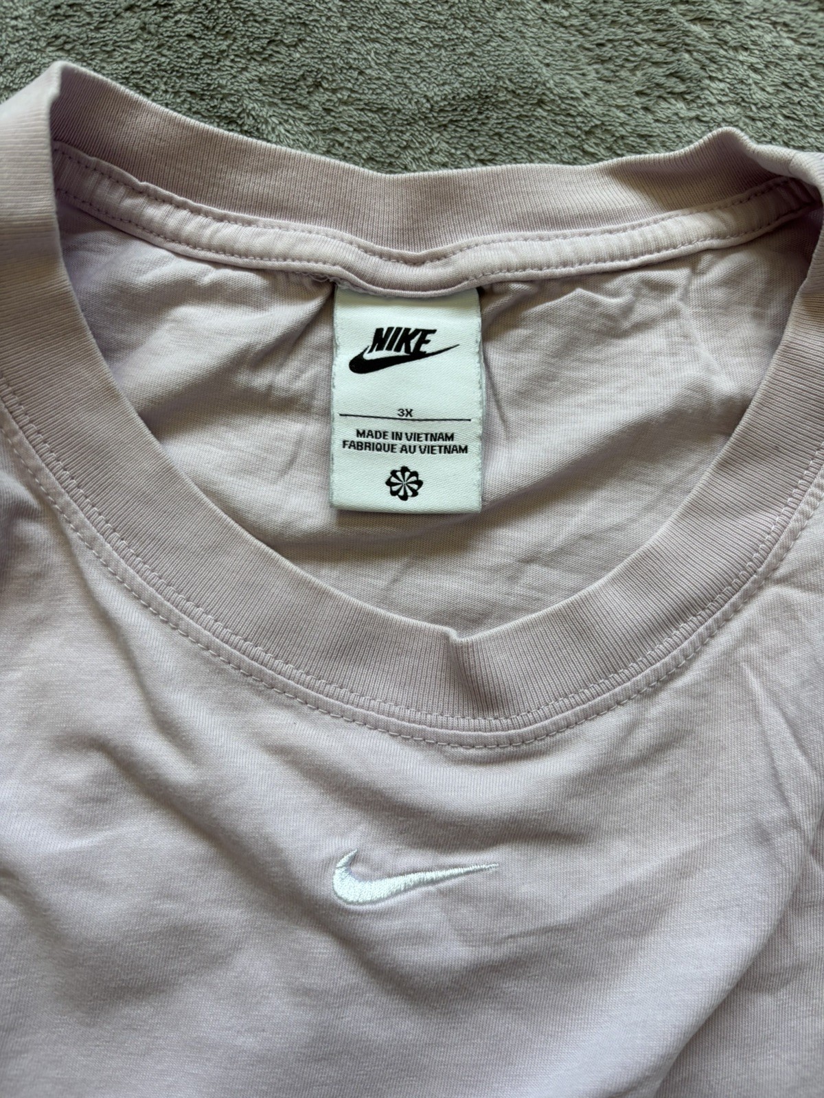 Nike Plus Sz 3X Womens T-shirt Center Swoosh Light Pink Sporty Retro Boxy Tee thumbnail 5