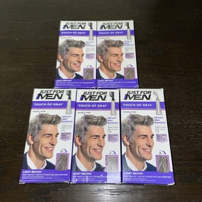 5PK Just For Men Touch of Gray Hair Color w/ Comb Applicator, T-25 Light Brown
