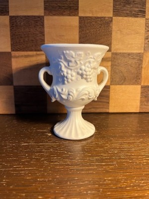 Small White Grecian Urn with Grapes