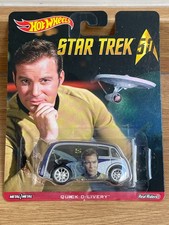Hot Wheels premium Star Trek Capt James Kirk Quick D-Livery real riders UNOPENED