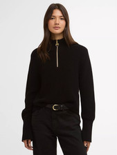 Image of NEW Barbour International Womens Black Cotton Jumper - Size 16 RRP £89