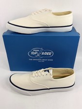 Sperry Top-Sider Classic CVO Mens 9 M White Canvas Deck Sneakers New With Box