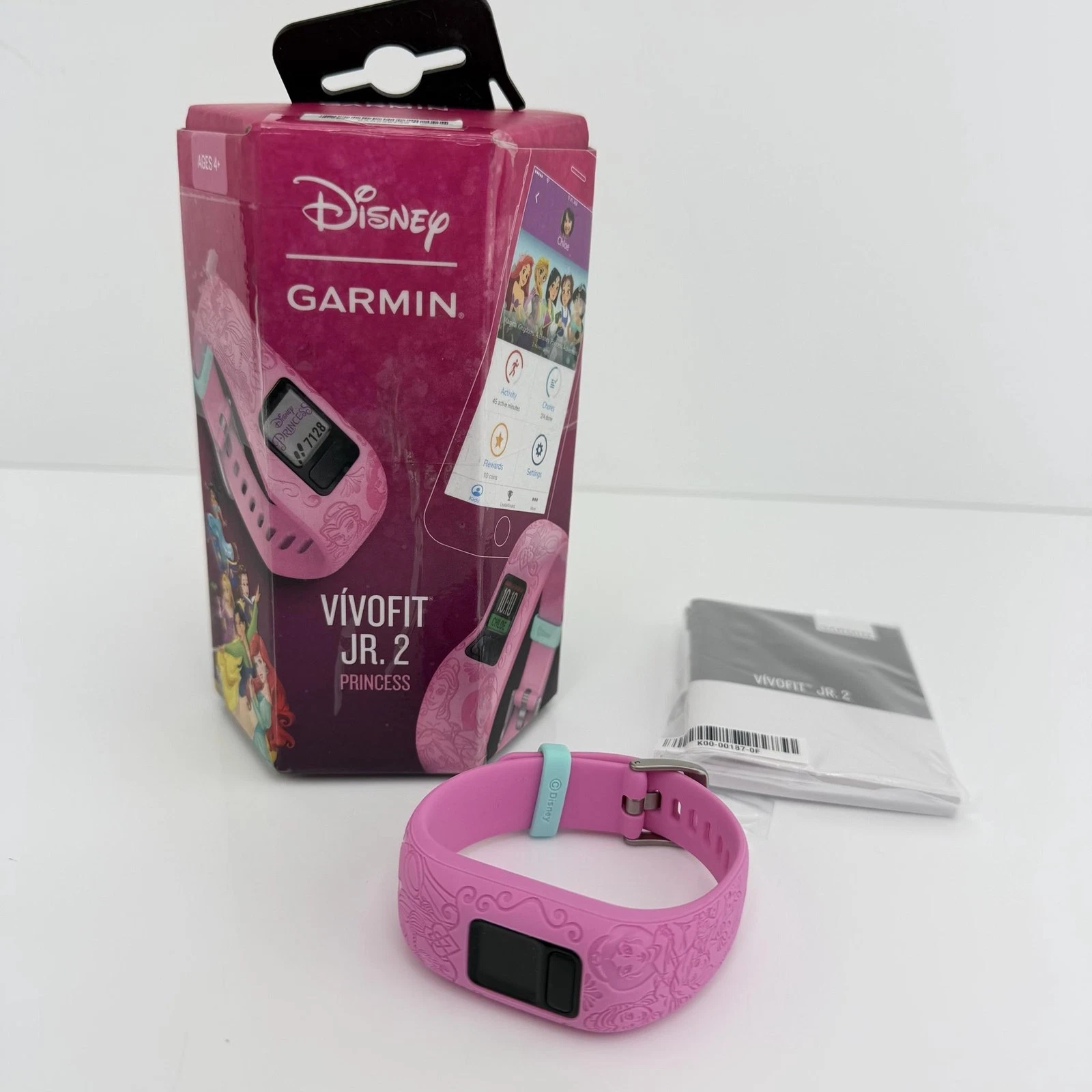 Garmin Vivofit Jr. 2 Princess Kids Fitness Tracker Pink Disney Band Open Box