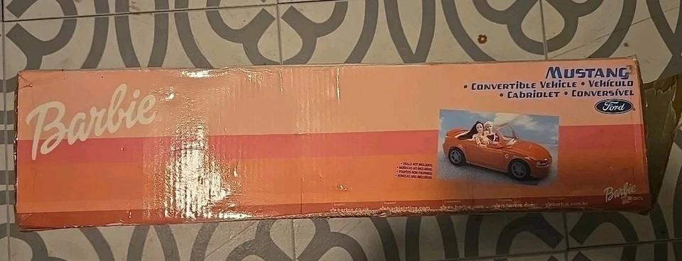 Barbie vintage, Mustang, convertible, coche rosa, caja nueva abierta Foto 2 de 4