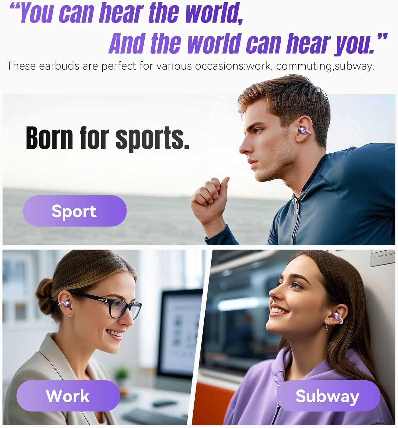 King Lucky Clip on Earbuds Open Ear Wireless Bluetooth 5.4 Headphones with Mic,5