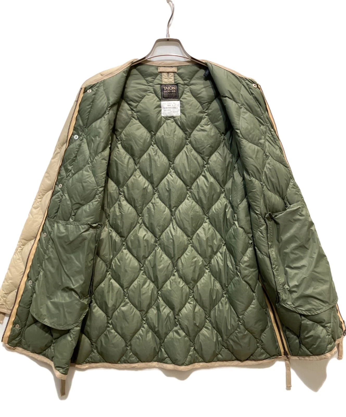 TAION M65 Liner W Zip Down Jacket Men's Size S Beige - product detail image 4