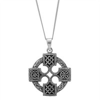 81Stgeneration .925 Sterling Silber Knoten Keltisches Kreuz AnhäNger Halskette