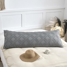 Body Pillow Shams 1 Pack, Body Size Pillowcases, Soft Body 20 54 Gray-grid