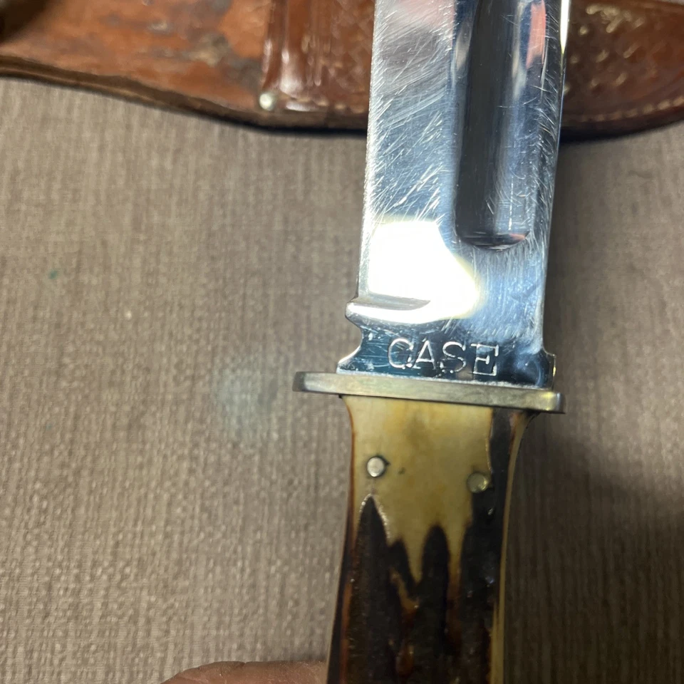 Gorgeous Vintage Big Letter CASE, Extra Thick Stag, 1940-65, Orig Sheath - Image 3 of 4
