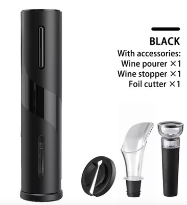 Automatic Electric Wine Corkscrew Opener - With Pourer, Stopper and Foil Cutter