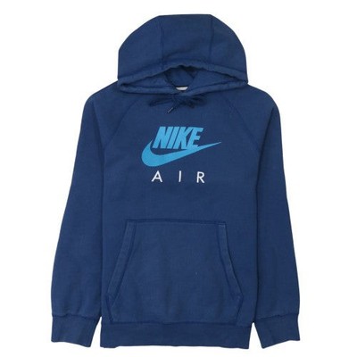 Nike Herren Blau Pullover Hoodie Small Fleece Grafik Sportswear