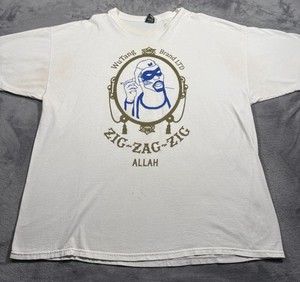 T-shirt Vintage Wu-Tang Clan 1992 Protect Ya Neck - Taille L - Bleu - Occasion TB