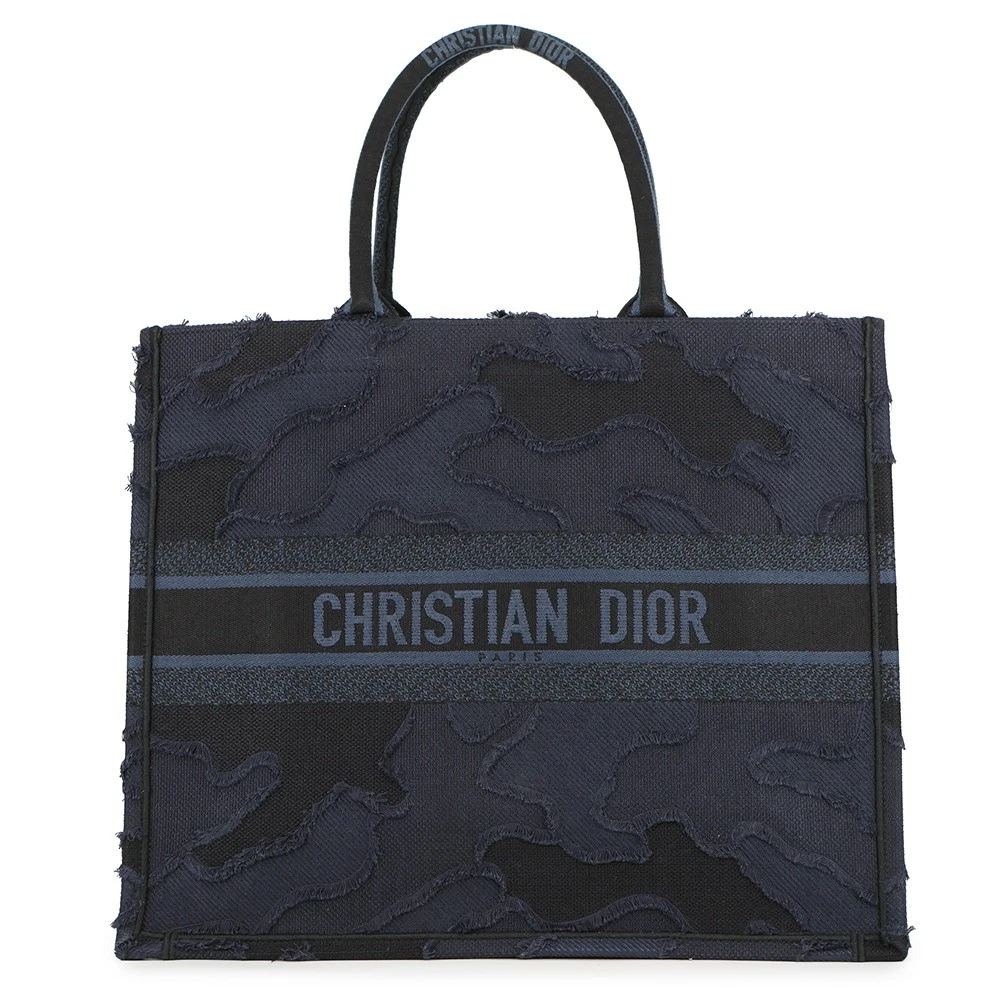 Dior — Dior Camouflage Book Tote Size Large Canvas Navy/Black