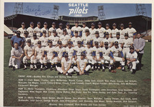 Frank Crosetti Signed 1969 Seattle Pilots Team Photo. PSA