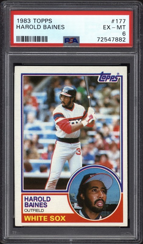 1983 TOPPS HAROLD BAINES #177 CHICAGO WHITE SOX HOF VINTAGE PSA 6 EX-MINT