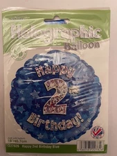 HAPPY 2nd BIRTHDAY FOIL HELIUM BALLOON