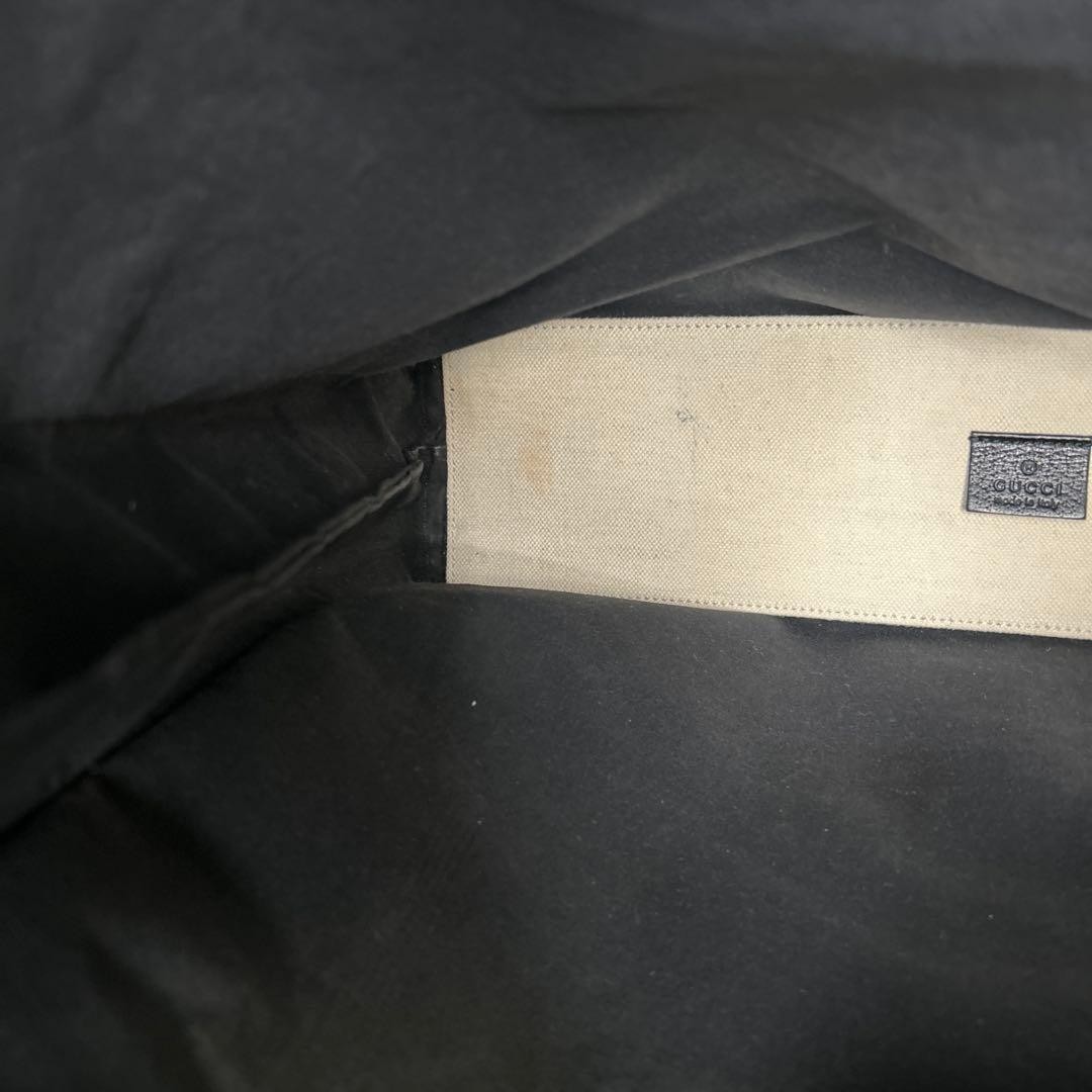 GUCCI Logo Print Large Tote Bag Black Coated Canvas Shopper Auth from Japan thumbnail 19