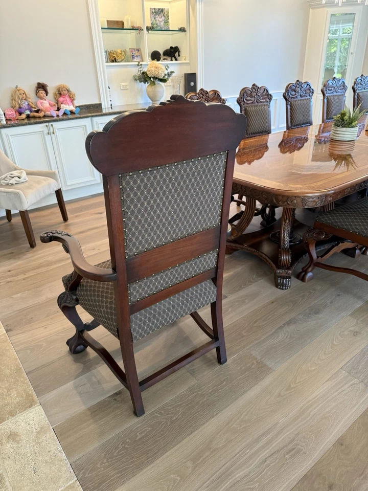 14 Chippendale Style Carved Mahogany Back Dining Chairs 20th  - Image 3 of 4