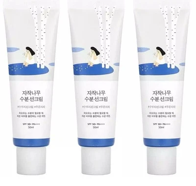 PLUS 1/2/3PCS ROUND LAB Birch Juice Moisturizing Sun Cream 50mL SPF50+ PA++++ UK