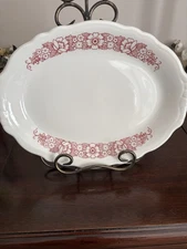 Homer Laughlin “Chelsea In Red” Oval Serving Platter USA CCE-1