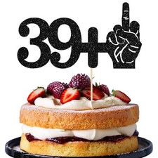 1Pc 39 1 Black Glitter Cake Topper 40th Birthday Party Cake Decorations for F...
