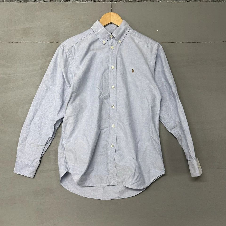 Ralph Lauren Shirt Boys Size 18 Blue Oxford Long Sleeve Button Up Cotton - Image 2 of 3