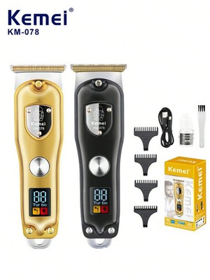 Kemei KM 078 Elektrischer Glatzenrasierer Haarschneidemaschine High Power Kabellos USB Aufladen