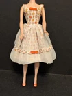 Vintage Mattel Barbie LUNCH DATE #1600 Apple Print Dress w Sheer & Red Shoes VGC
