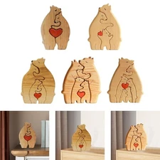 Wooden Bear Family Art Puzzle Wooden Decoration Educational Toy,Wooden Sculpture