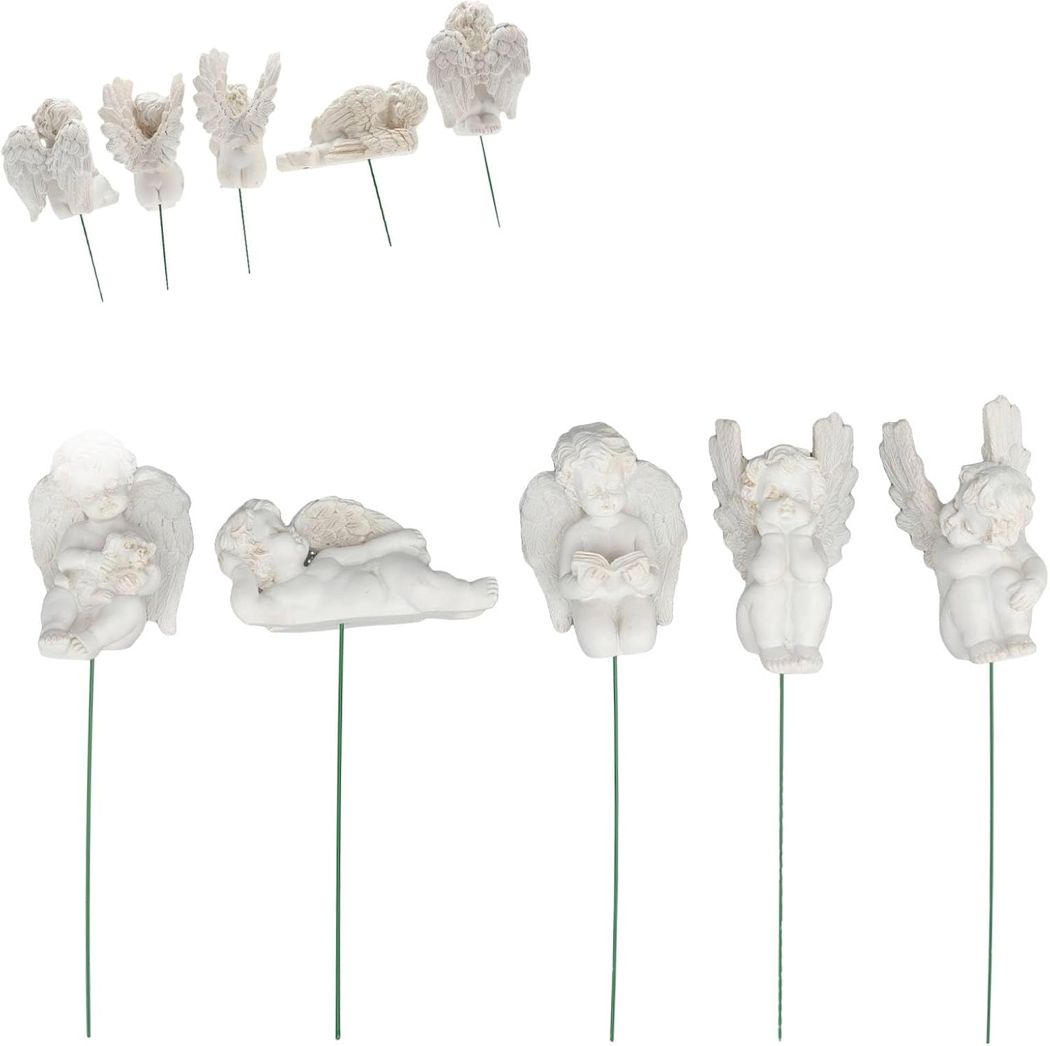 5Pcs Angel Garden Stakes Decorative Cherub Memorial Statues Outdoor Decor