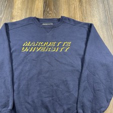 Vintage Marquette Golden Eagles Sweatshirt Mens L Blue University THICK HEAVY
