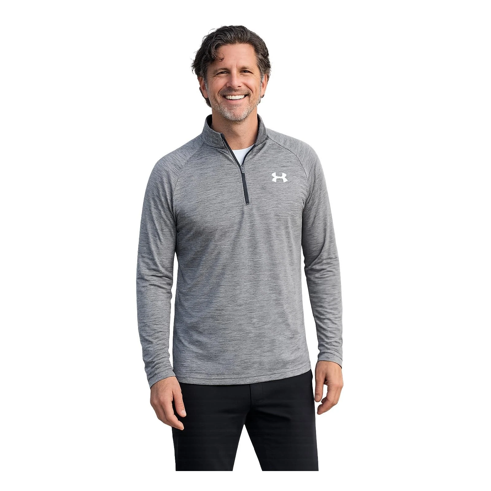 Under Armour Men's UA Tech Half Zip Pullover Top Space Dye Black Large