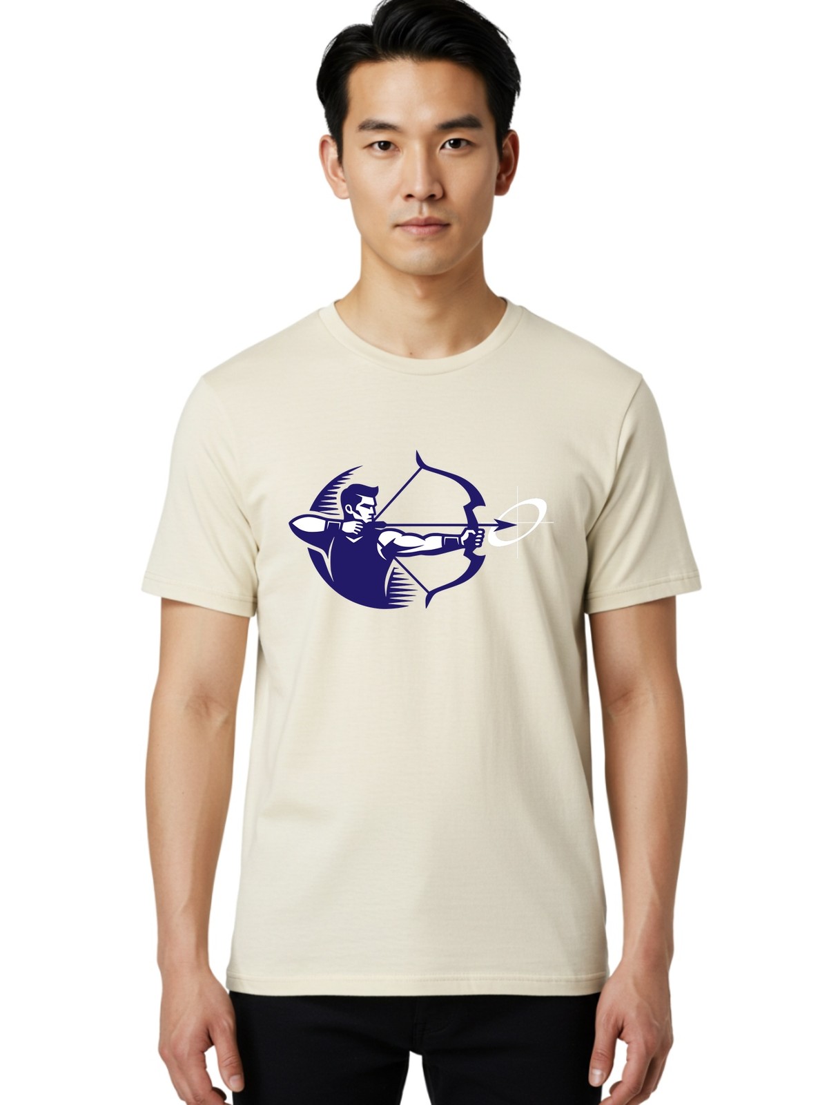 Archer-Logo Mens Graphic Tee,100percent Cotton,Casual Summer Wear