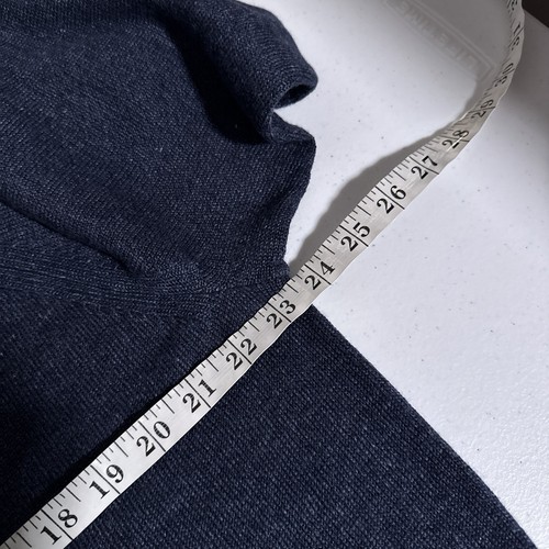Felpa con cappuccio Peter Millar uomo XL Navy Holden quarto zip lana merino lino - Foto 13 di 14
