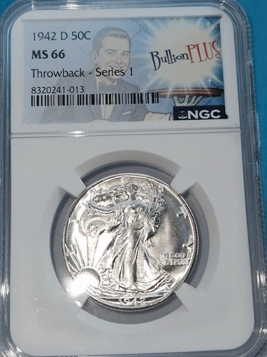 1942-D Walking Liberty Half Dollar CERTIFIED NGC MS 66 Silver 50c