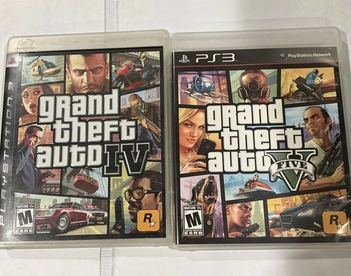Grand Theft Auto IV GTA 4 and V GTA 5 (PS3) CIB w/ Manual & Both Maps