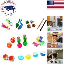 Vibrant 24-Piece Cat Toy Assortment for Indoor Kittens - Stimulate Playtime Joy