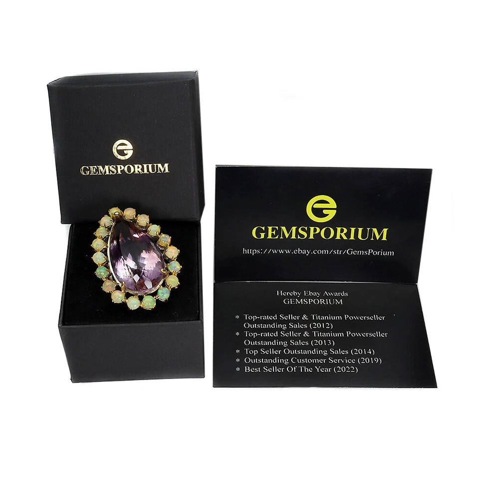 Colgante de plata 925 de verano pera ametrino 62 quilates ópalo de fuego piedra preciosa hecha a mano 💝💝 Foto 2 de 4